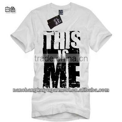 Personalized Mens silk screen print retch cotton casual short-sleeve T-shirt