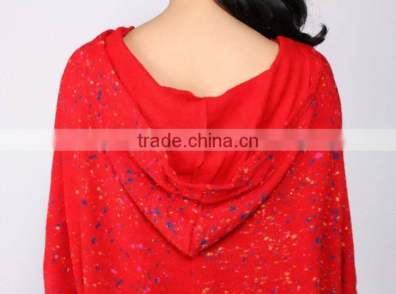 Custom printing cotton casual loose themal pullover hoodie without string for women