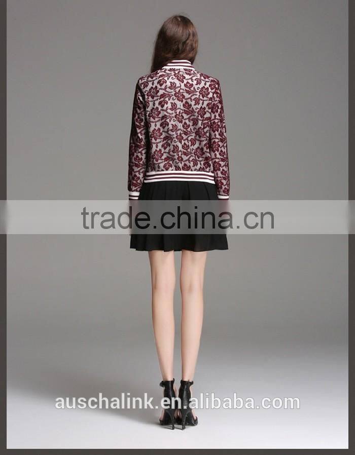 new arrival ladies short style lace sleeve 100% polyester jacket