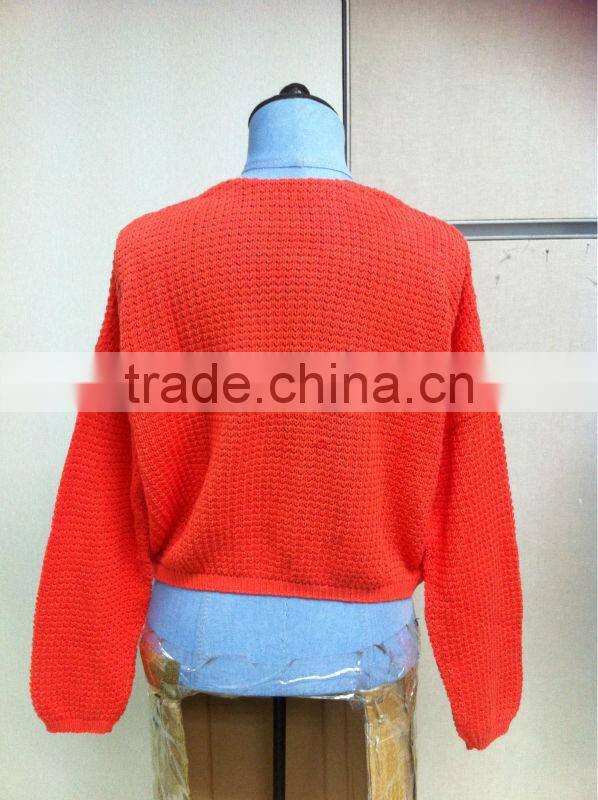 high fashion women's cotton fabric long cardigan pullover sweater