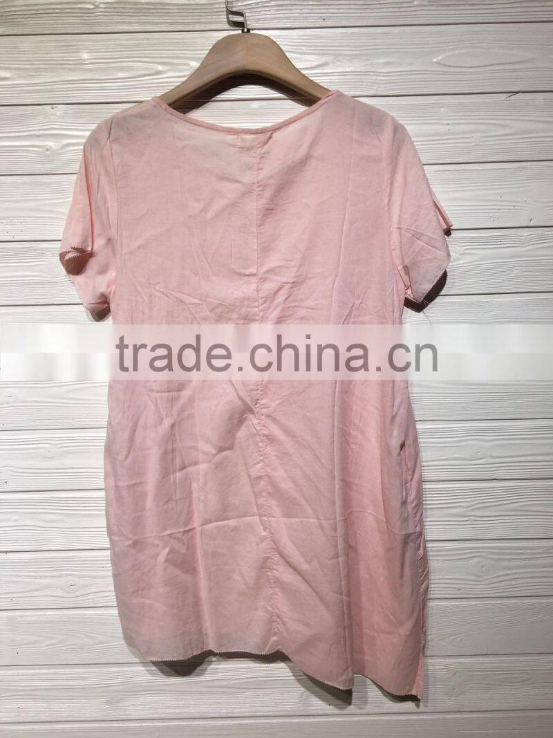 GZY summer hotsale high quality stocklot women thin cotton t-shirt