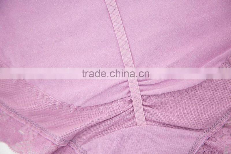 Purple Cheapest 95% Cotton 5% Spandex with Lace Sexy Fancy Woman Underwear
