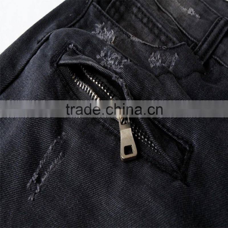 new men's fashion brand jeans male personality folds comfortable hotsale biker jeans