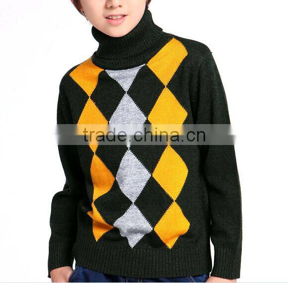 wholesale turtleneck boys kids winter agryle intarsia sweater