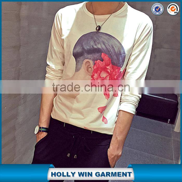 Global latest fashion design printing tshirt with long sleeve wholesale manufacture shirts