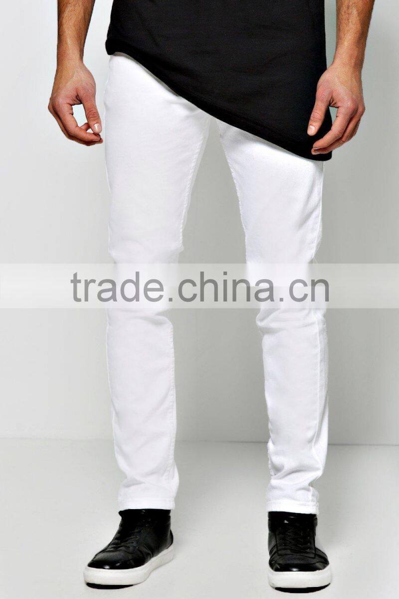hot sale white jeans for men high quality slim fit stretch denim jeans