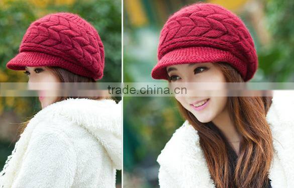 Stylish Autumn Knitted Cap Knitted Hat Double Layer Fashion Winter Hat for Young Girls SV005411