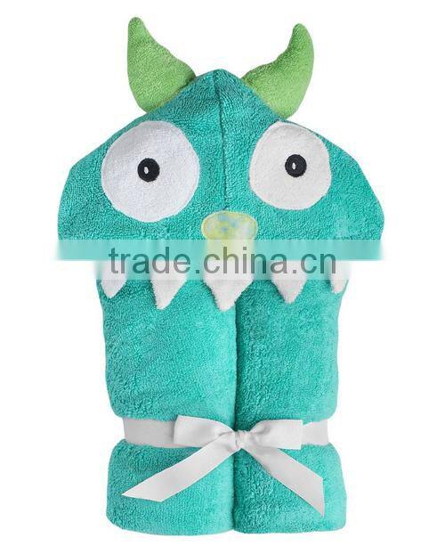 Trade assurance applique animal baby hooded towel fabric cotton/custom terry baby towel with hood for bath