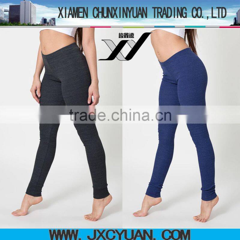 custom women middle waist slim fit plain leggings for wholesale