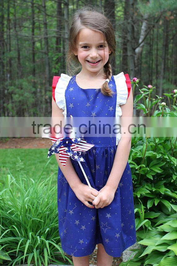 4th Of July Girls Cotton Frock Designs Ruffled Dress Summer