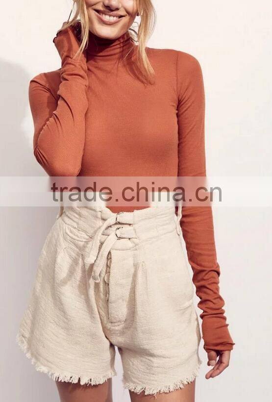 Runwaylover EY2372B 2017 ladies Sexy Turtleneck Tight T-Shirts