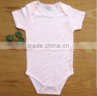 2015 Hot Sale Newborn Baby Romper Short Sleeve 100% Cotton Bodysuit