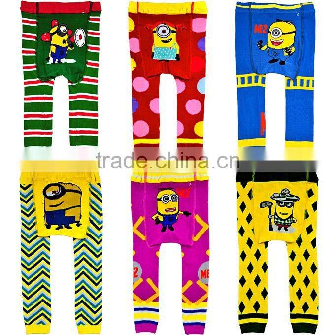 Hot Sale Girls And Boys PP Pants Cooton With Yellow God Steal dads Pattern Knit Children Leggings For Toddle Wear Free Shipping