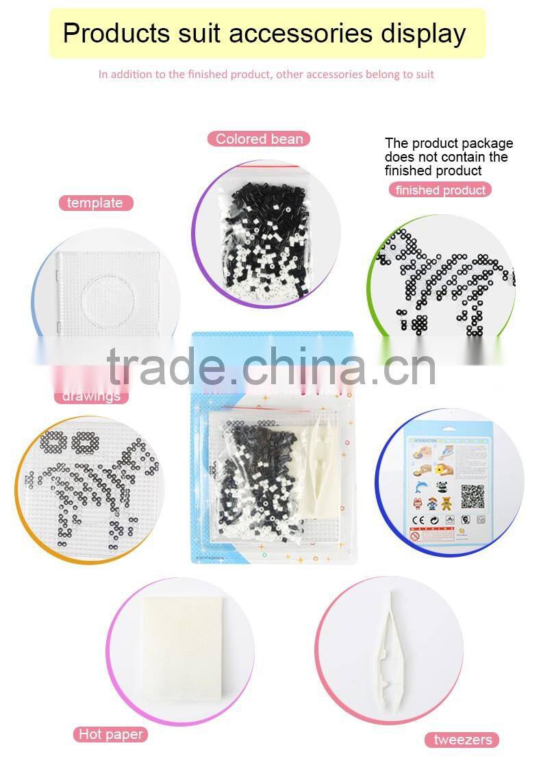 Diyfashion 5mm hama perler fuse beads zebra set with puzzle iron paper and twezzer hama beads toys for kids 18095