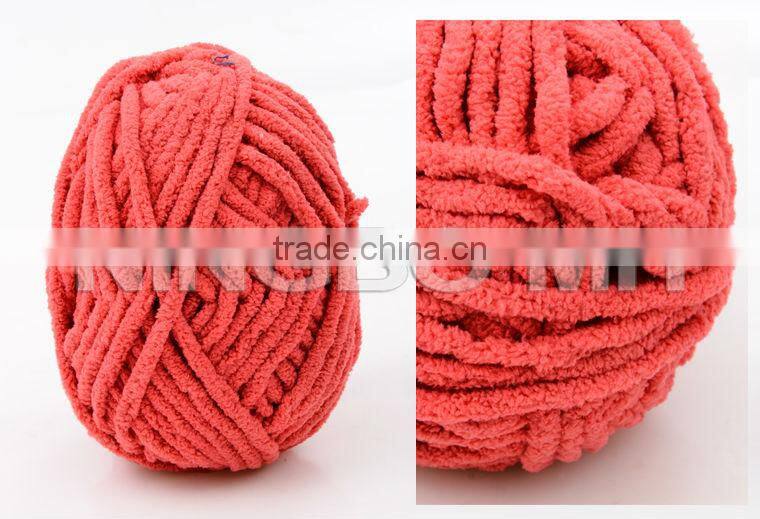 Polyester chenille blended fancy yarn