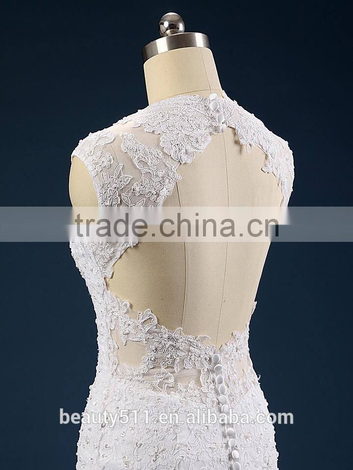 New Style Elegant A-Line sweatheart Neckline and Sleeveless Lace Wedding Dress AS41401