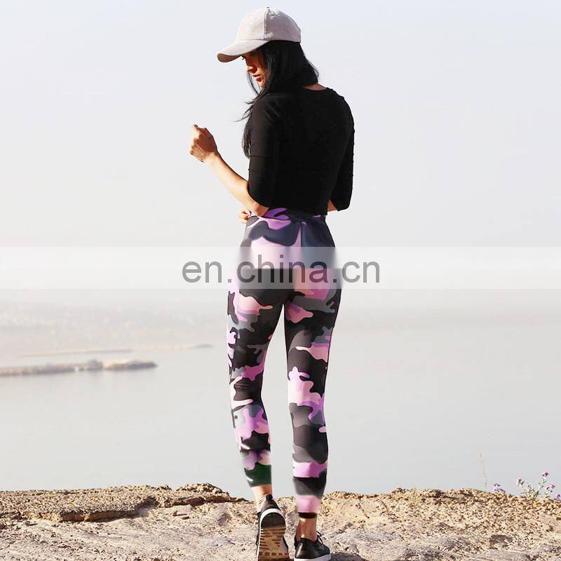 Yoga apparel custom printed supplex women sexy sports wear fitness yoga pants leggings for women