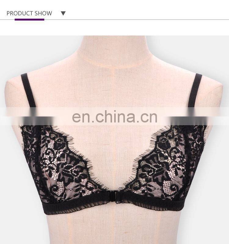 Low Price Best Selling Eyelash Lace Front Closure Transparent Lace Bralette