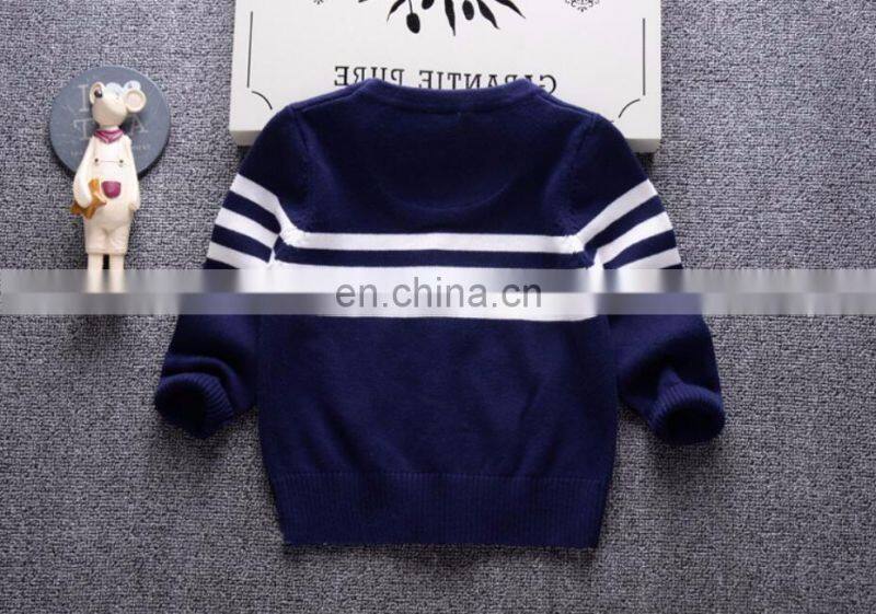 100%Cotton cardigan style boys kid sweater for autumn
