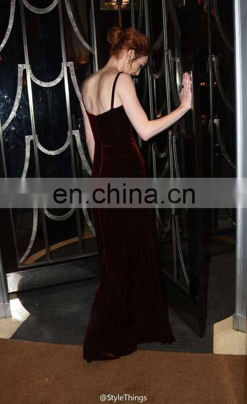 2017 new designer culotte wine red strap pantdress elegant loose maxi velvet divided skirt sexy jumpsuit for women party wear