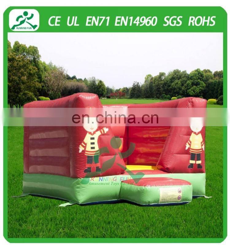 Indoor Mini Inflatable Fireman Bouncy House With Roof