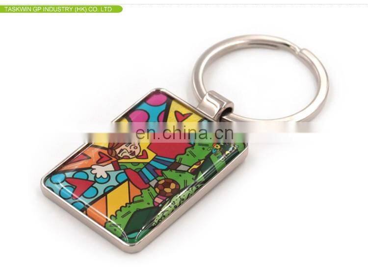 Factory Supply CMYK printed with epoxy metal Keychain