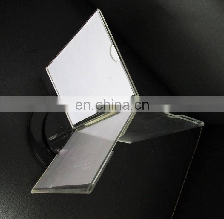 Made In China cheap 3 sides clear acrylic rotated menu holder for hotel and restaurant