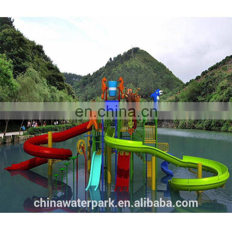 Outdoor playground, water house slides , water theme park equipment-Water playstation