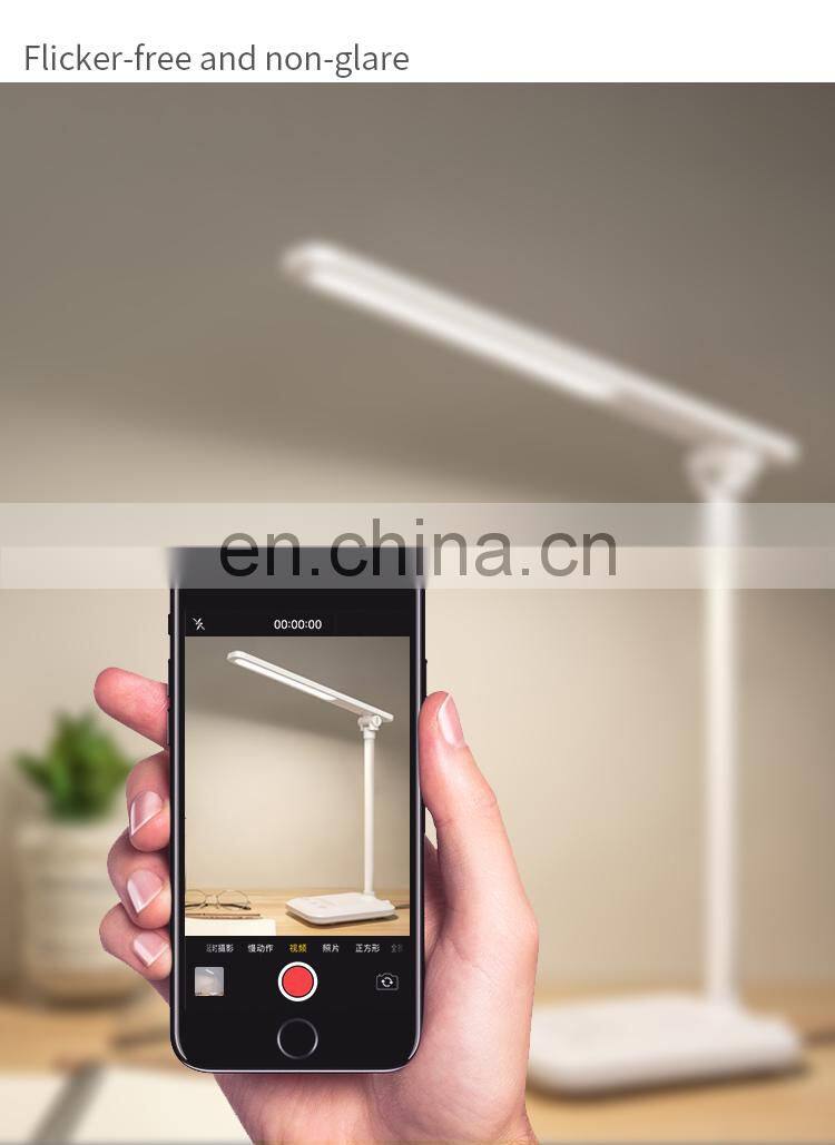 Flexible hotel led desk Reading Book light dimming lamp with usb charging port office desk foldable lamp touch control
