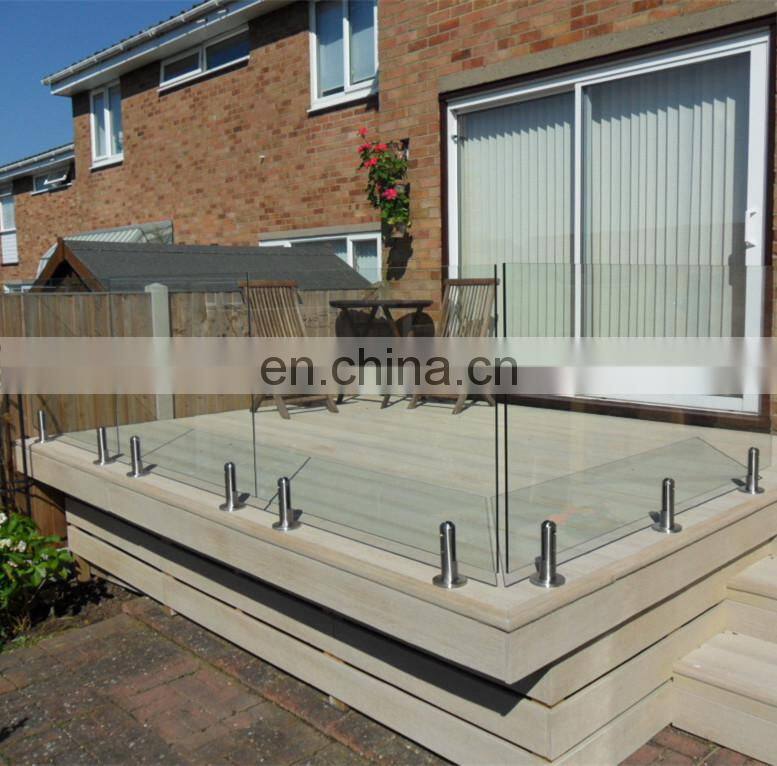 Outside tempered glass railing / Balcony frameless glass balustrade