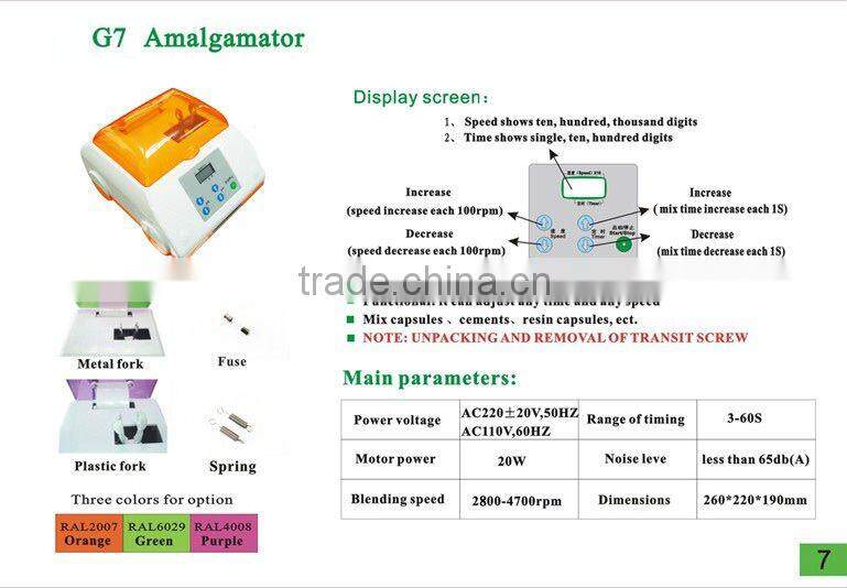 Model:G7 CE approved dental instrument amalgamator