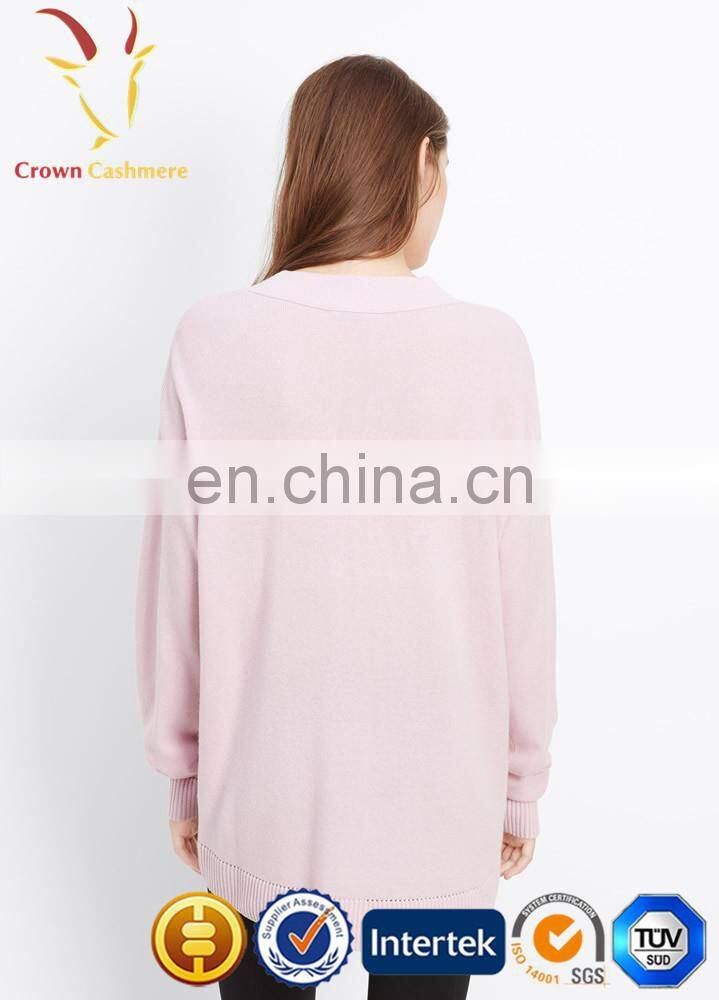 V Neck 100% women's Cashmere Sweater Pullover