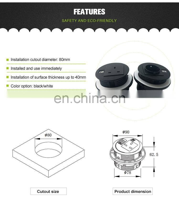 110v Office Desk Power Usb Electrical Outlet grommet socket