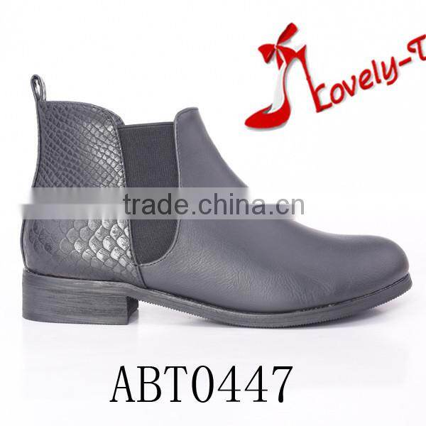 V shape rlastic band red ball garden low heel ankle woman boots 2016 with zipper