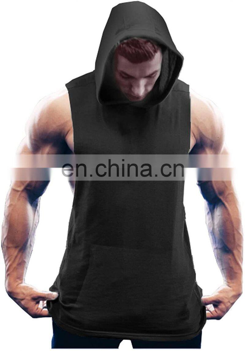 Custom gym tank top tank top with hood stringer tank top men singlet