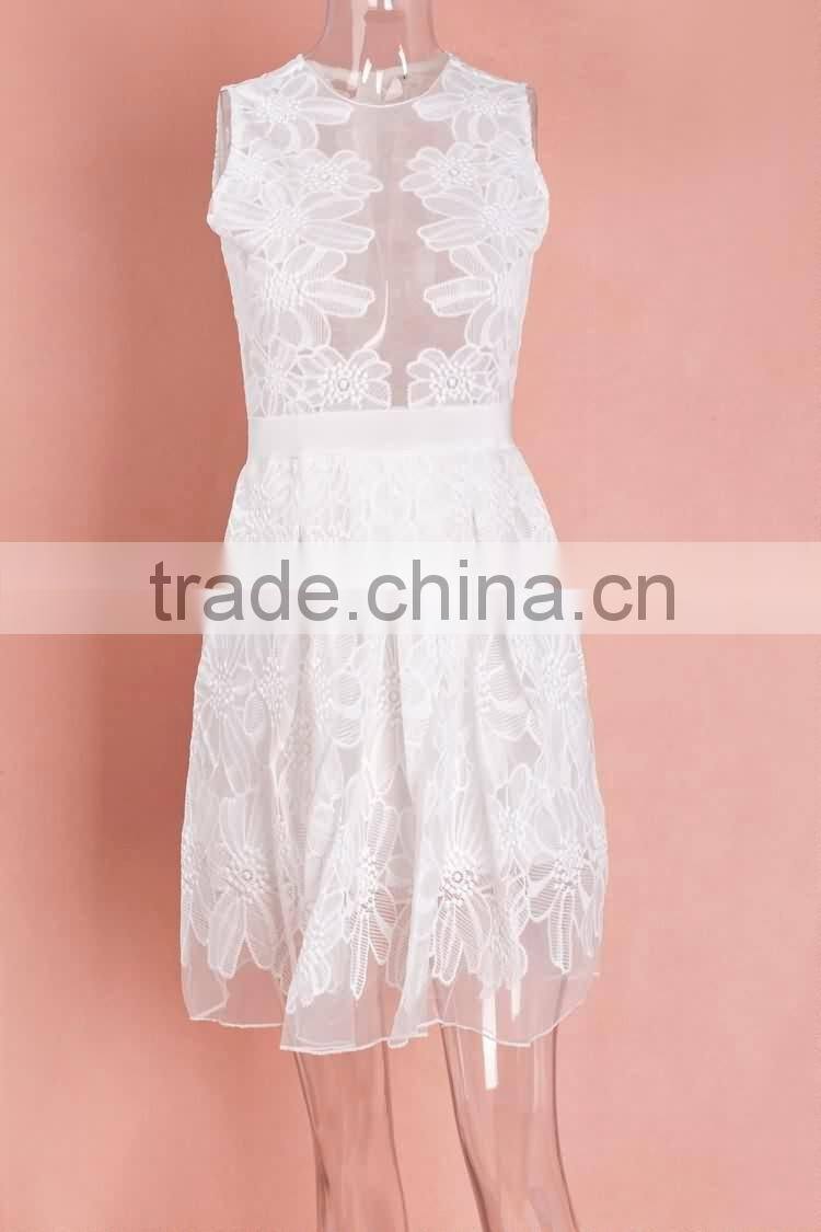 new fashion ladies dress sleeveless lace dress sexy evening dress