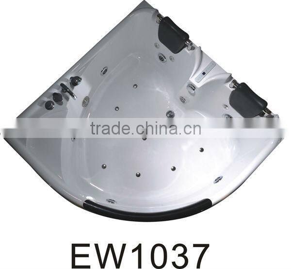 White Acrylic Two Person Corner Heart Shaped Massage Bathtub