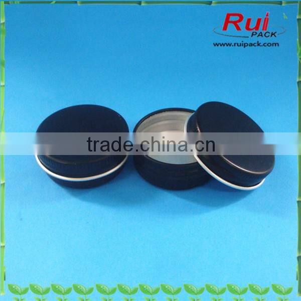 Black snap on aluminum hand cream jar packaging,empty comestic aluminum jar,metal jar