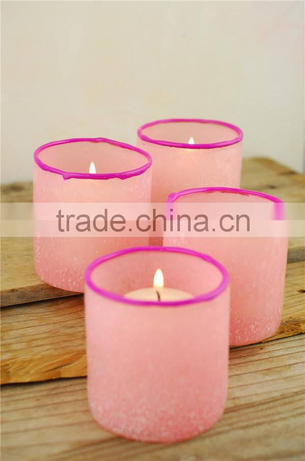spring candle holder, pink votive candle holder