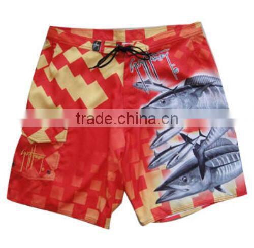New men's surfing plaid swim trunks