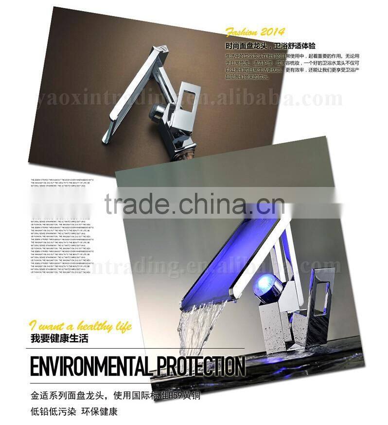 High quality factory sale hydrolic led color changing bathroom faucet