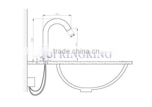 High End Brass Basin Swan Neck Faucet