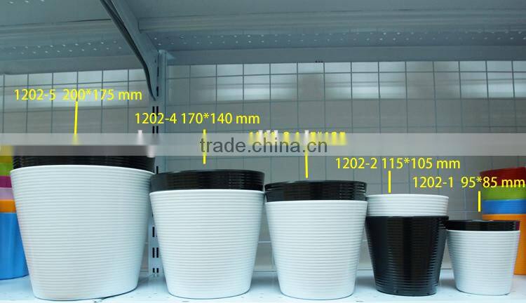 Hotsale colorful garden flower pot Wholesale MX1202-2 Fine lines Melamine flower pot
