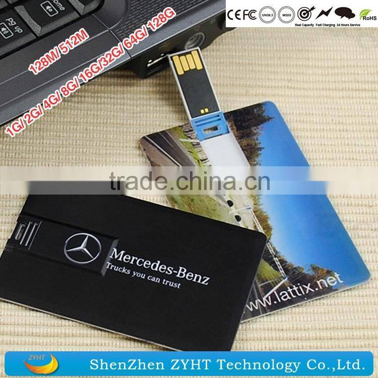 real capacity fashion design promotional business card usb 2.0 custom Logo usb flash drives with factory price