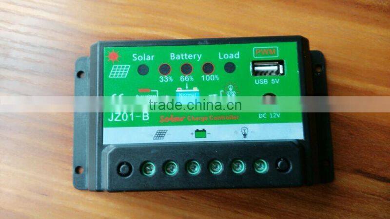 Factory supplier 12V/24V solar charge controller with USB output, pwm solar charge controller manual, 5A/10A solar charger contr