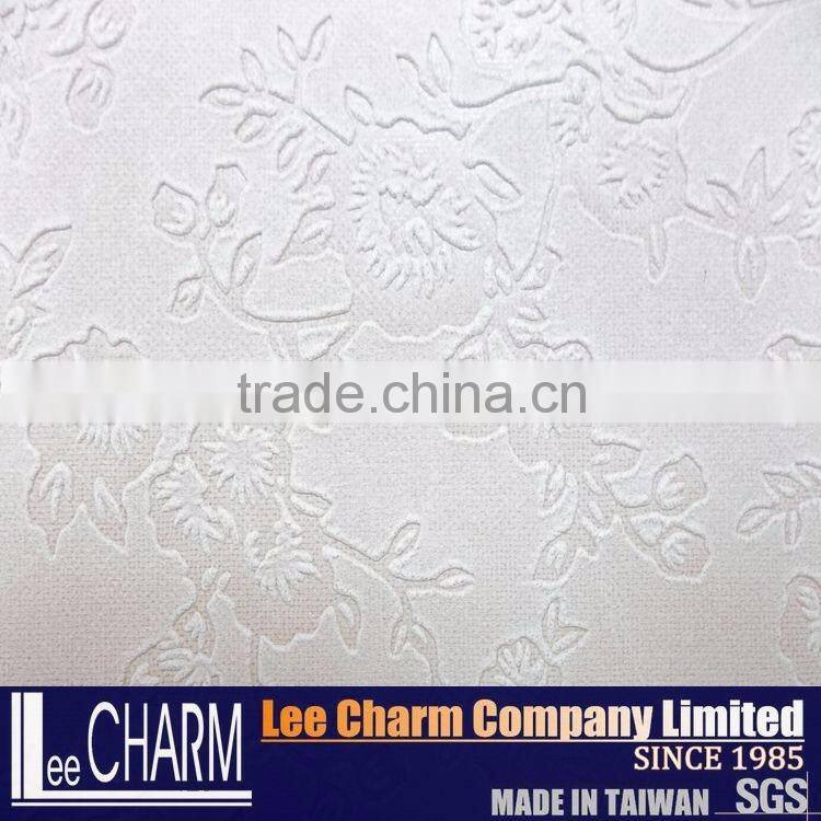 100% Polyester Flower Patten Synthetic Leather Fabric