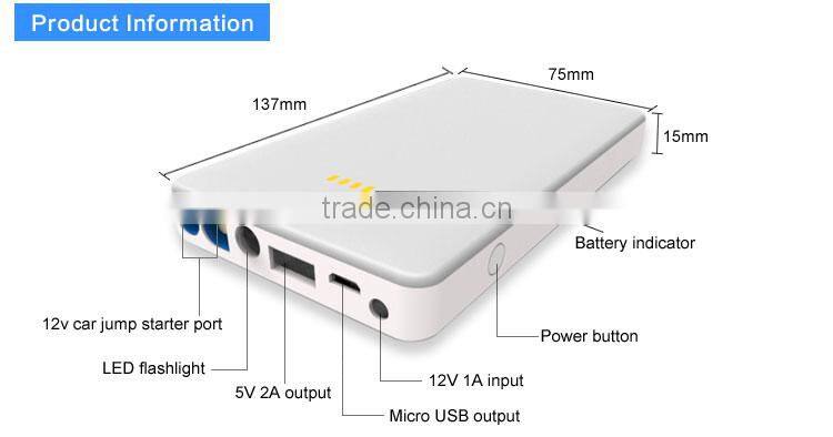 6000mah multi-function portable jump starter car 12v