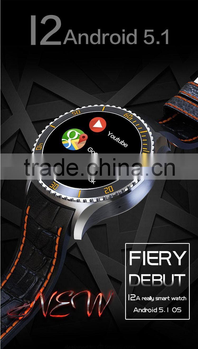 I2 MTK6580 1.33" TFT capacitance screen android 5.1 3g wifi watch with turnable watch frame