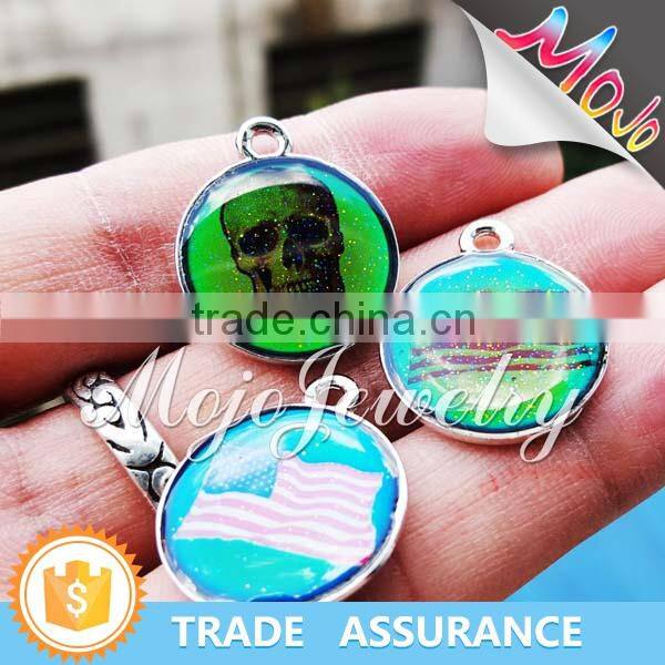 2016 New Fashions Trends UV Printed U.S. Flag Mood Charms Cheap