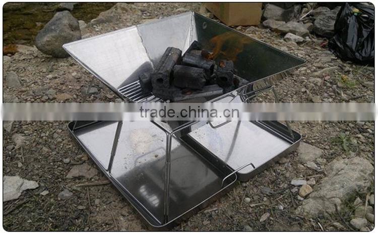 outdoor stainless steel foldable picnic BBQ carbon furnace